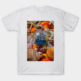 Ship In A Bottle With Sea Treasures T-Shirt